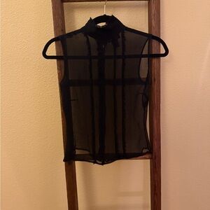 The Limited Black Sheer Sleeveless Blouse
